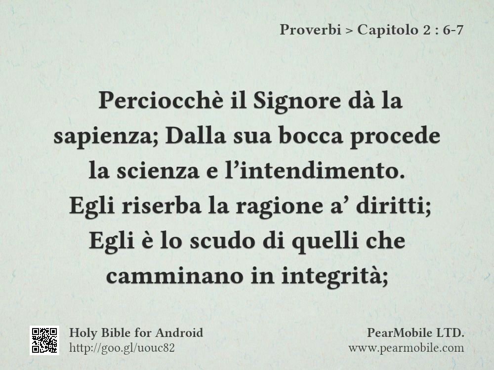 Proverbi, Capitolo 2:6-7